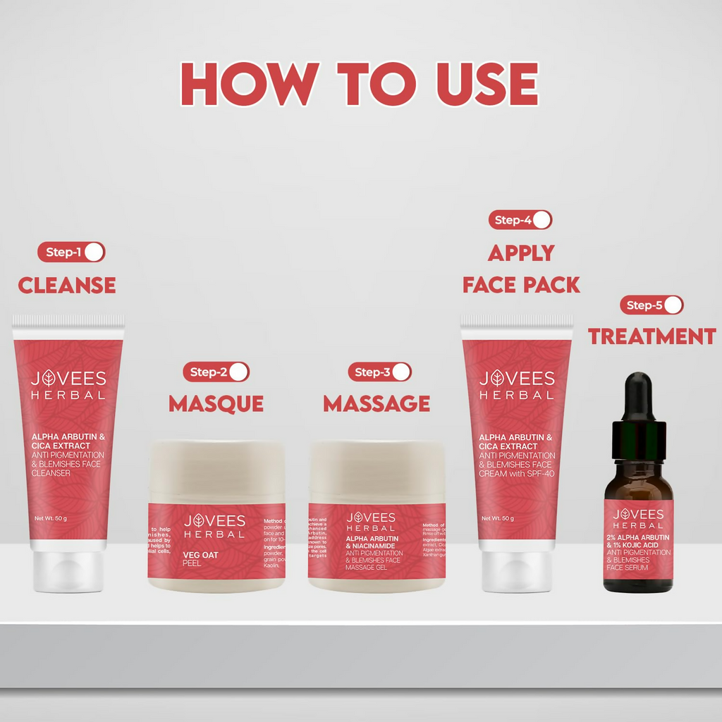Jovees Alpha Arbutin & Niacinamide Anti Pigmentation & Blemishes Facial Kit | Grocsy