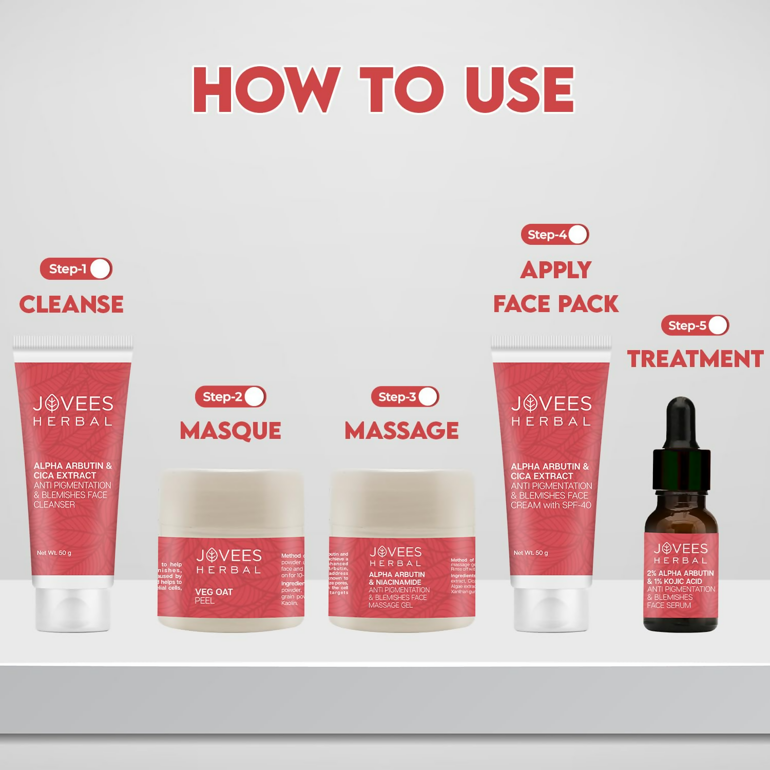 Jovees Alpha Arbutin & Niacinamide Anti Pigmentation & Blemishes Facial Kit | Grocsy