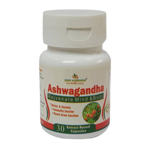 Deep Ayurveda Ashwagandha 500mg Veg Capsules | Grocsy