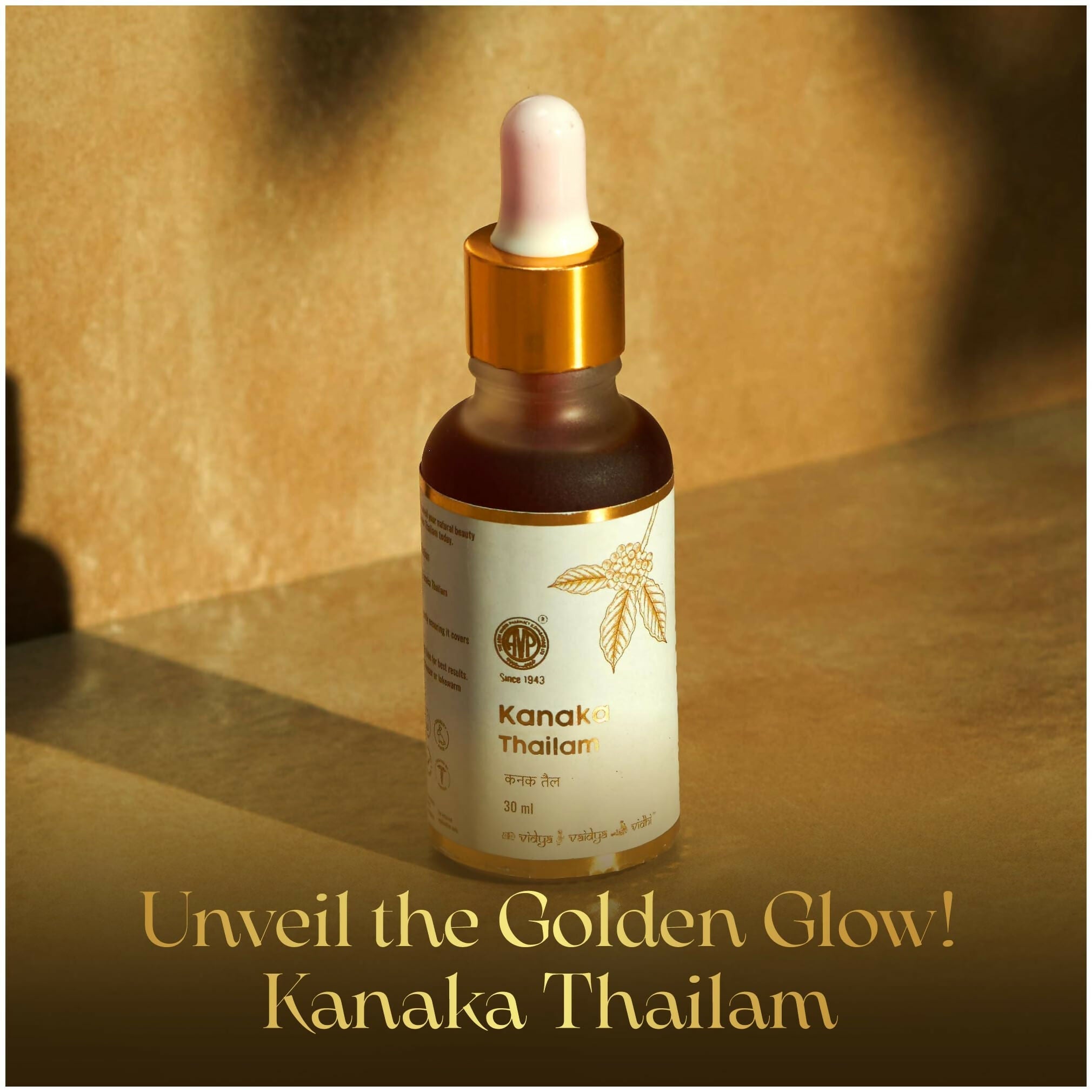 AVP Ayurveda Kanaka Thailam Day Serum Infused with Beauty Berry and Sandalwood, Ayurvedic Herbal Face Oil | Grocsy