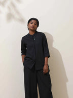 trueBrowns Black Cotton Linen Co-Ord Set | Grocsy