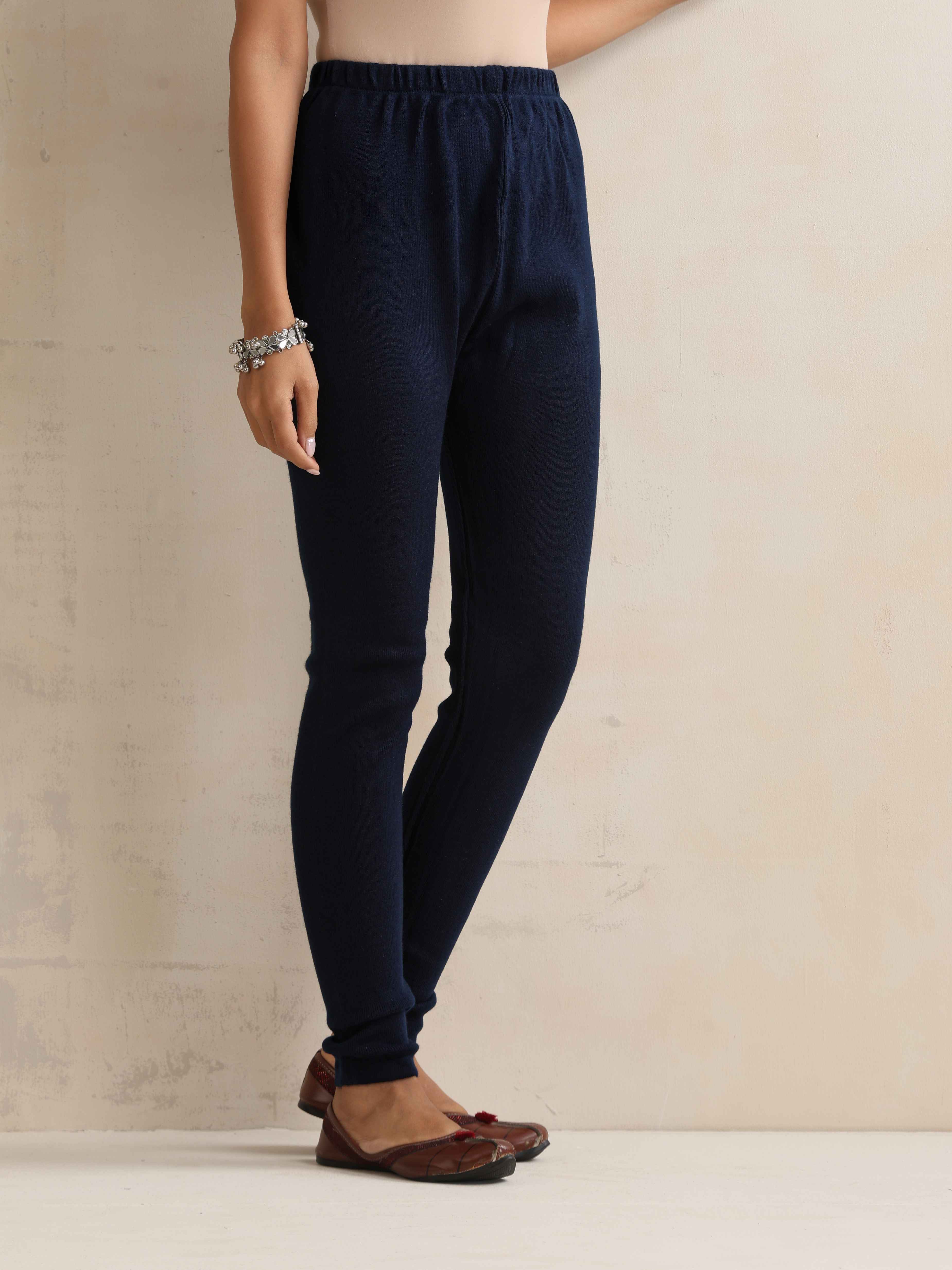 trueBrowns Navy Woollen Leggings | Grocsy
