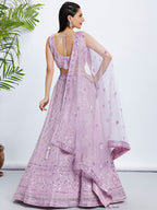 House of Panchhi Sea Green Georgette Sequins And Thread Embroidery Lehenga Choli & Dupatta | Grocsy