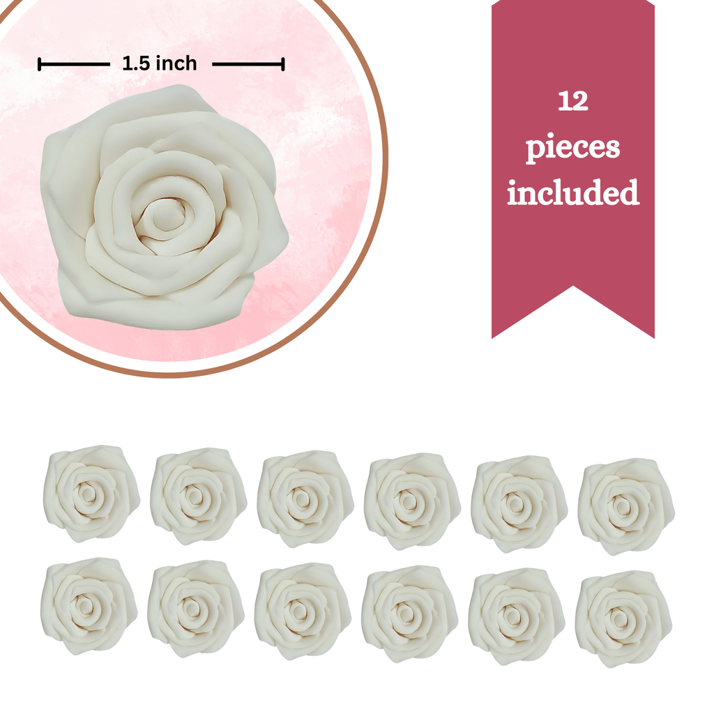Confect Venison White Princess | Edible Sugar Roses Topper | Grocsy
