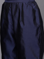 Ahalyaa Unstitched Navy Blue Dress Material | Grocsy