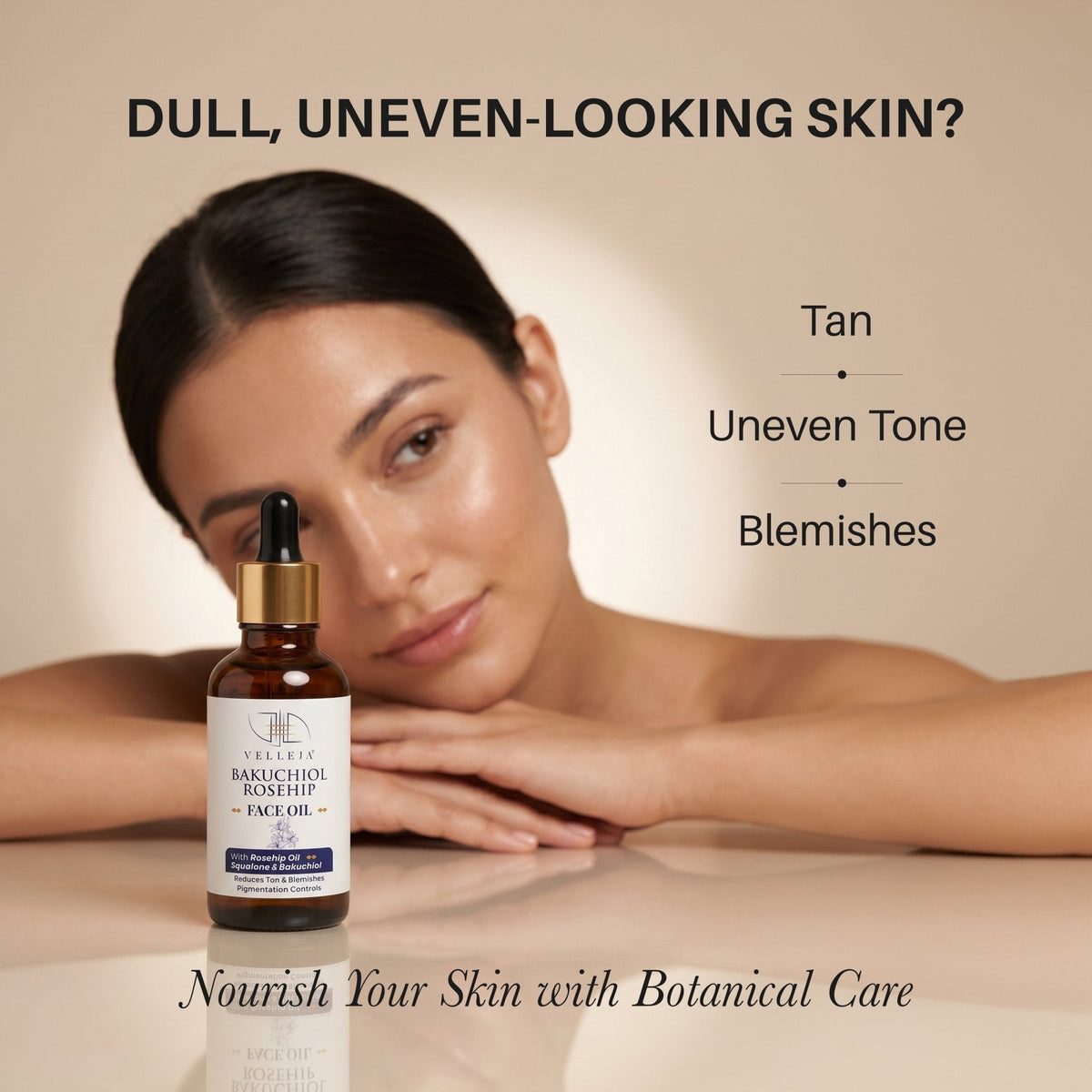 Velleja Bakuchiol Rosehip Face Oil with Squalane for Pigmentation & Dark Spots | Velleja | Grocsy