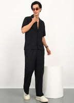 Fabmade Midnight Black Linen Co-Ord | Grocsy