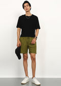 Fabmade Olive Rhythm Shorts | Grocsy