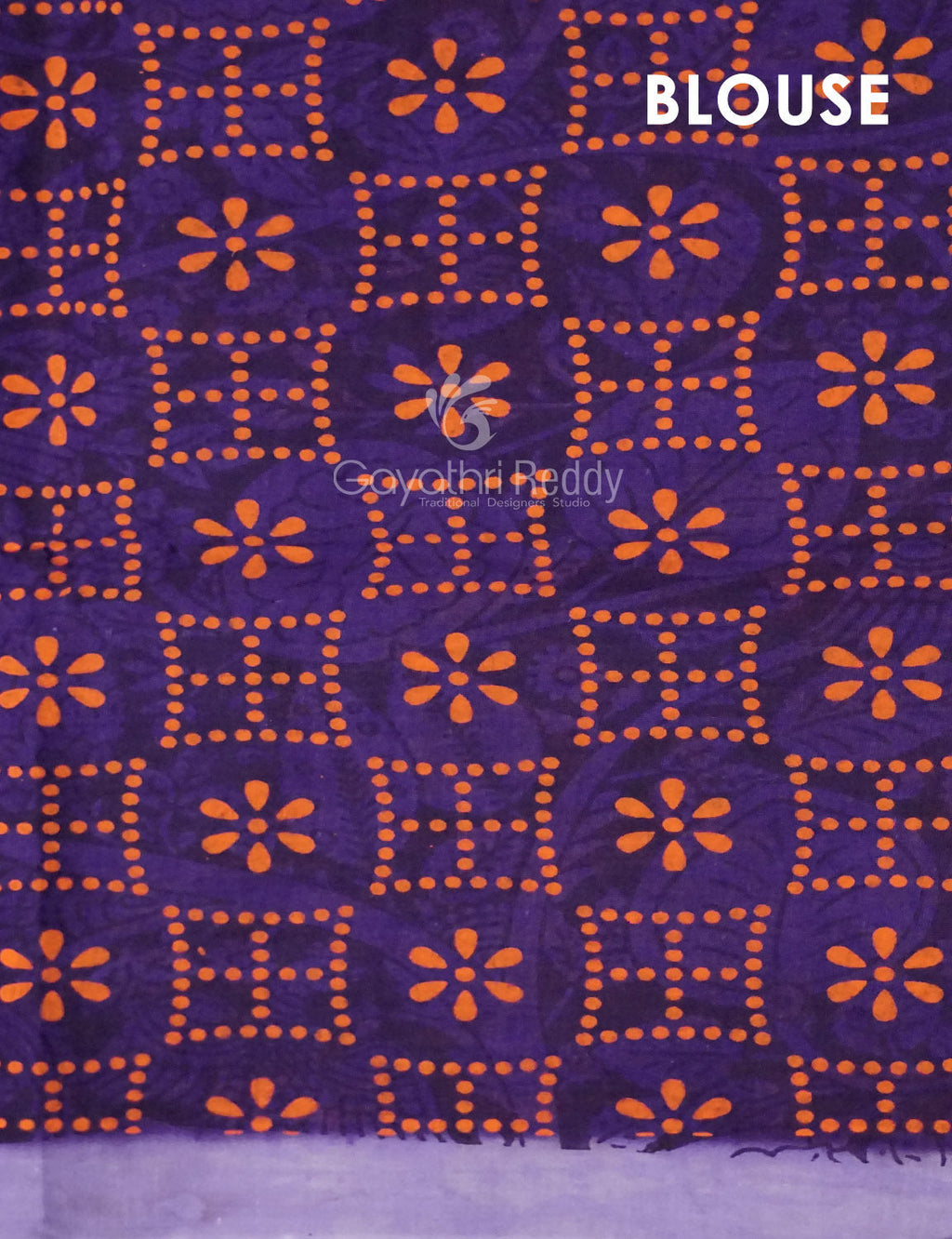 Lavendar & Blue Combo Bird Design Pure Kota Cotton Saree By Gayathri Reddy Designer Studio | Grocsy