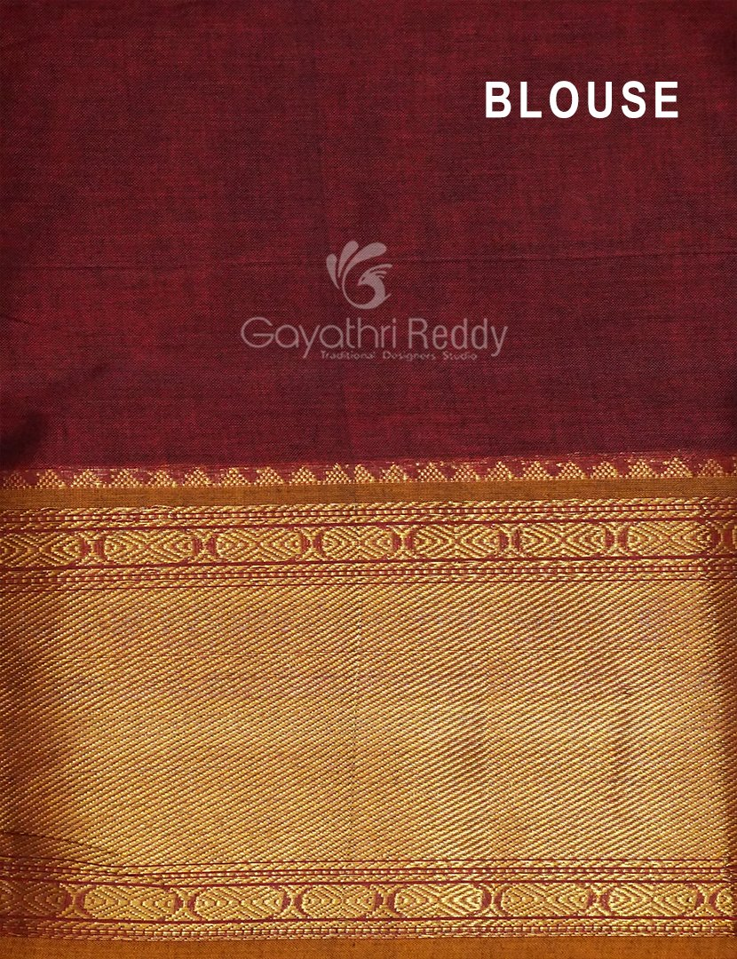 Kalanetha Maroon Coloured Pure Narayanpet Cotton Saree By Gayathri Reddy Designer Studio | Grocsy