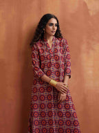 trueBrowns Beige Print Straight Kurta Set | Grocsy
