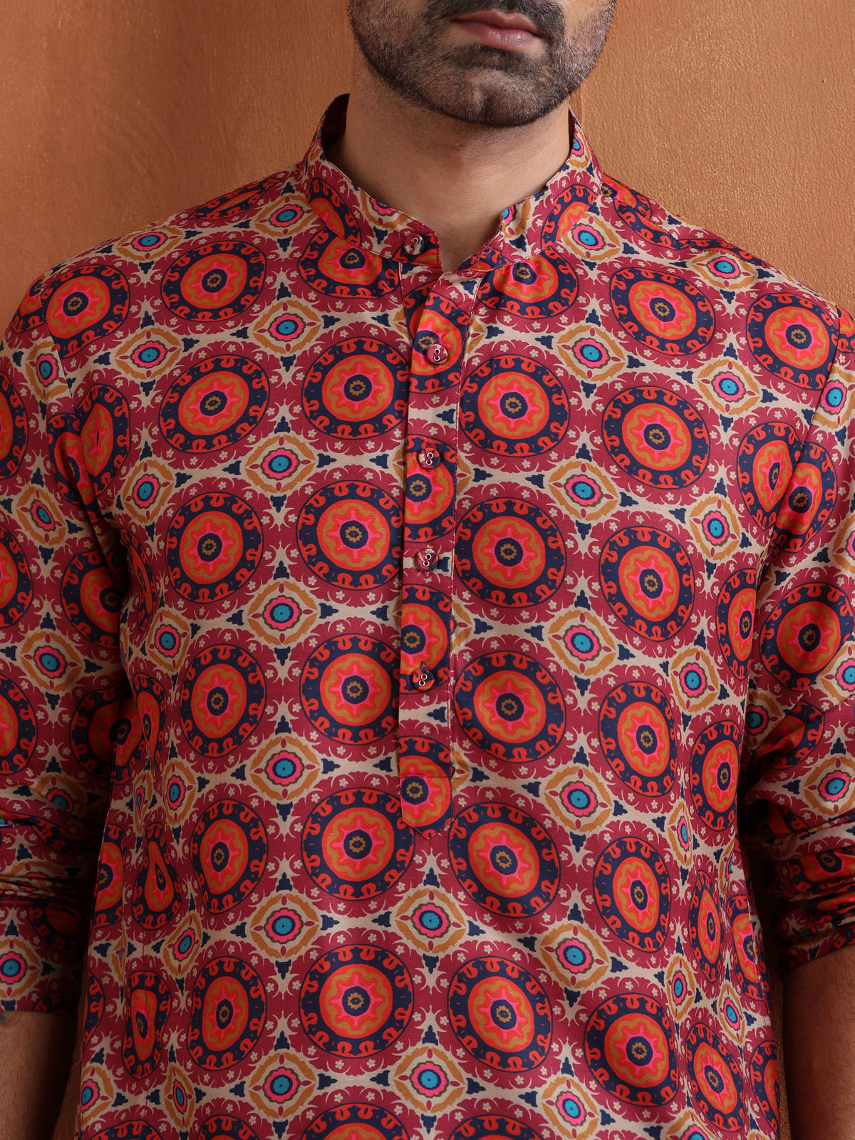 trueBrowns Men's Beige Printed Kurta | Grocsy