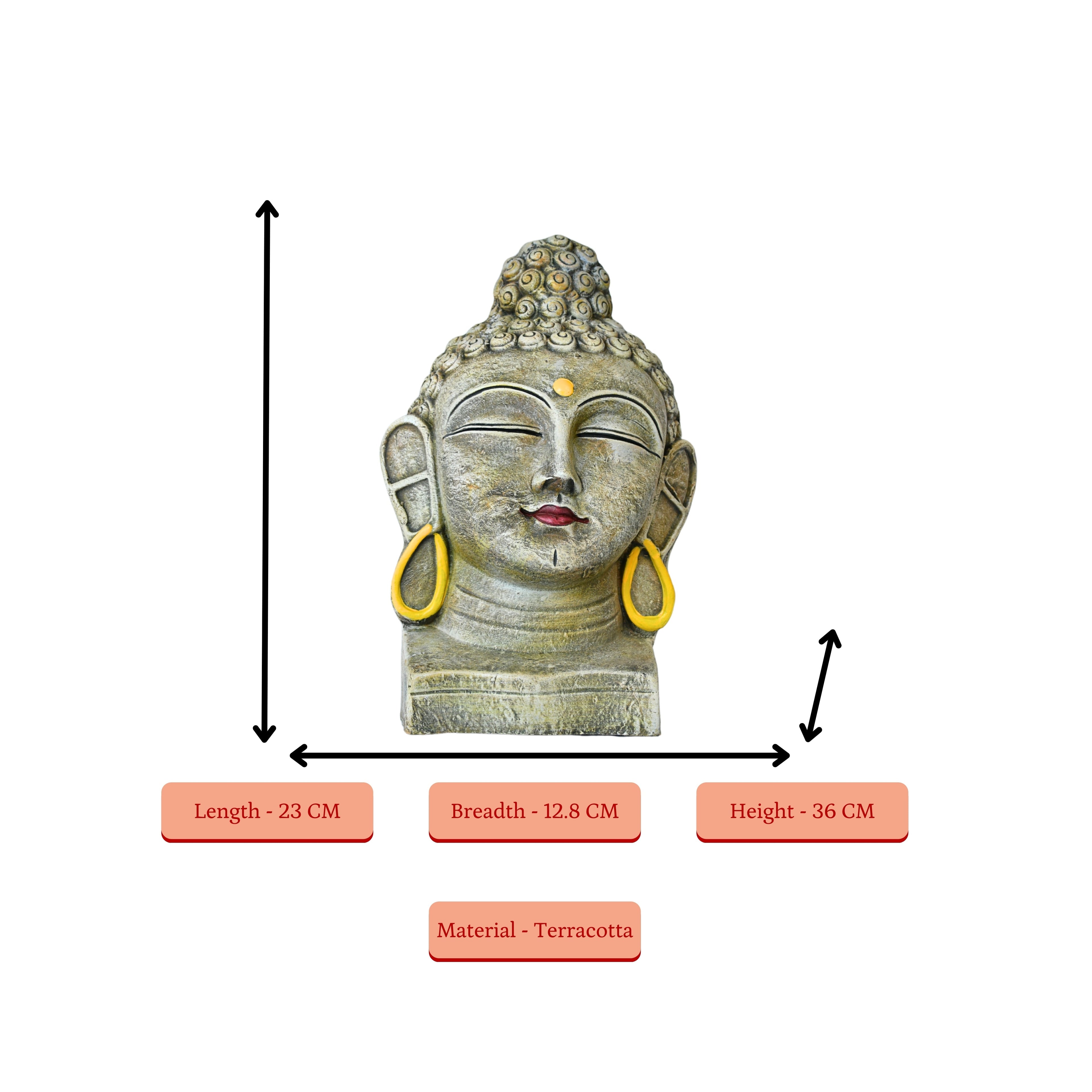 Sowpeace Terracotta Buddha's Serene Reflection | Grocsy