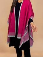 trueBrowns Pink Woollen Kaftan Cape | Grocsy