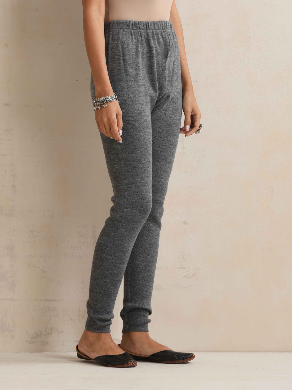 trueBrowns Grey Woollen Leggings | Grocsy