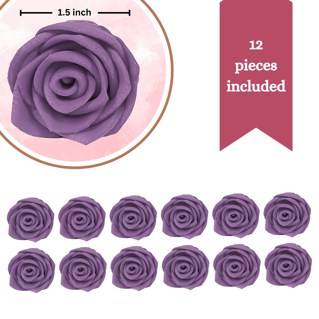 Confect True Purple | Edible Sugar Roses Topper | Grocsy