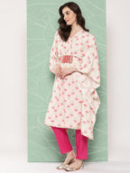 Ahalyaa Women Floral Printed Flared Sleeves Gotta Patti Crepe Kaftan Kurta | Grocsy