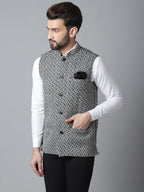 Even Apparels Men's Grey Pure Wool Nehru Jacket | Grocsy