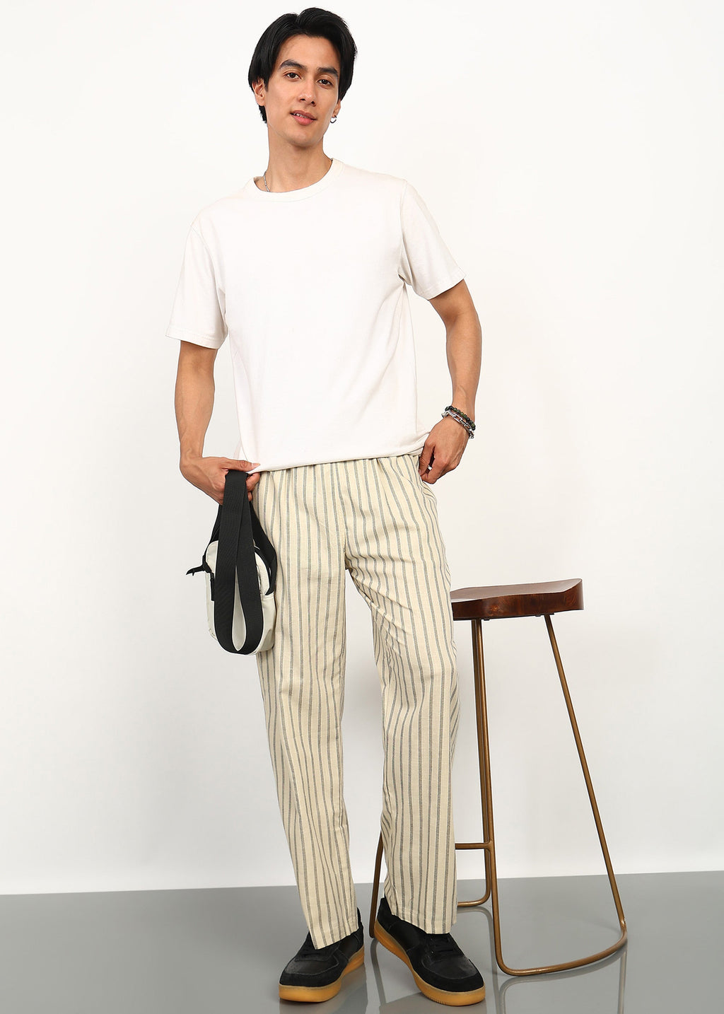 Fabmade Sandline Stripe Linen Trousers | Grocsy
