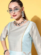 Ahalyaa Women Blue Ethnic Motifs Dress | Grocsy