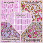 Confect Girls Baby Shower Sprinkles | Mix Heart, Teddy, Baby Feed Bottle & Baby Feet Sprinkles | Grocsy