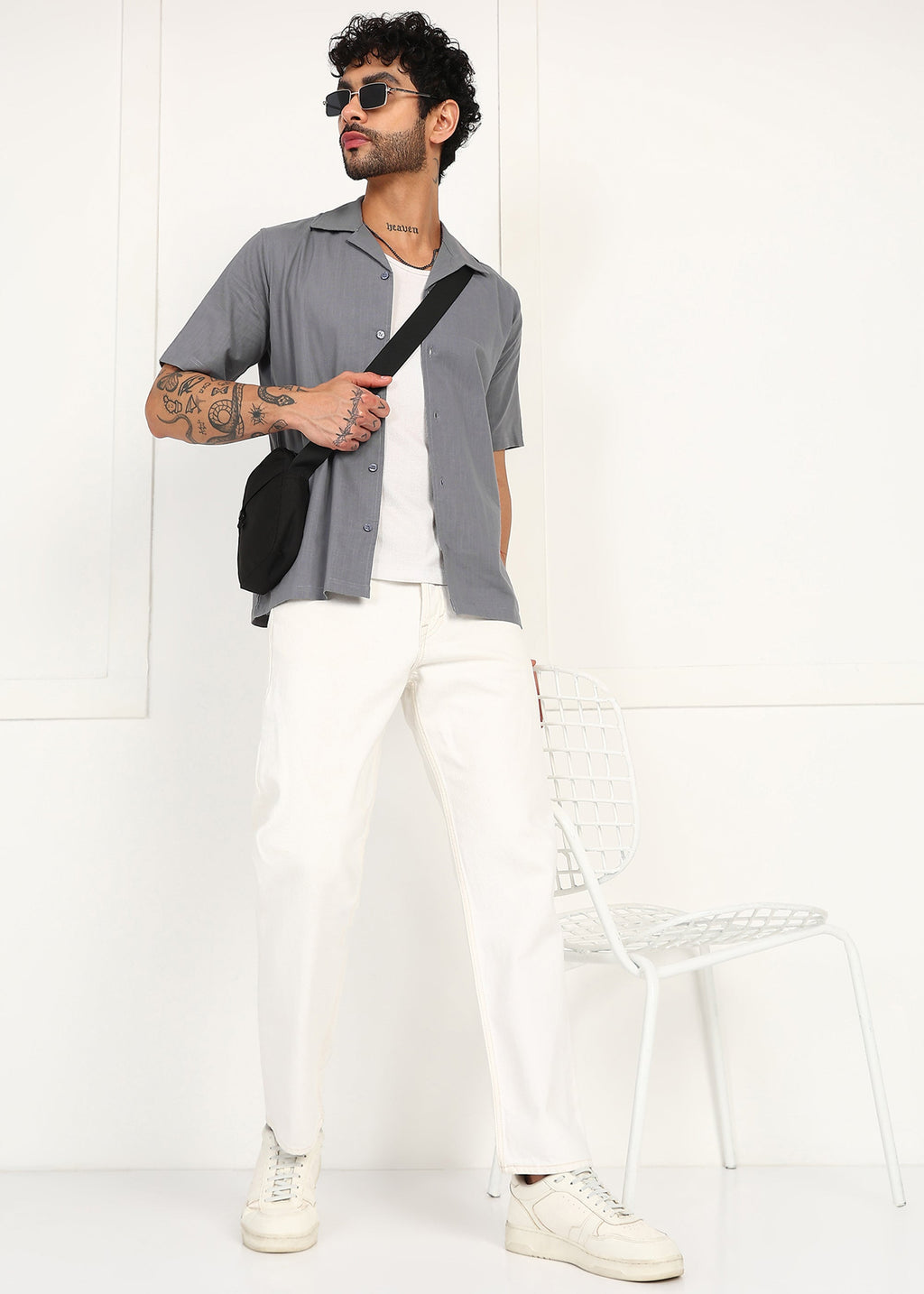 Fabmade Slate Ease Linen Shirt | Grocsy