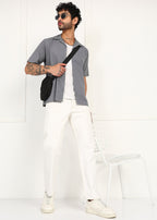 Fabmade Slate Ease Linen Shirt | Grocsy