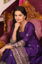 Teeya Creation Purple Color Chinon Silk Heavy Embroidery Work Fully Stitched Salwar Suit | Grocsy