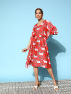InWeave Women's Bright Pink Indian Bull Print Kaftan | Grocsy