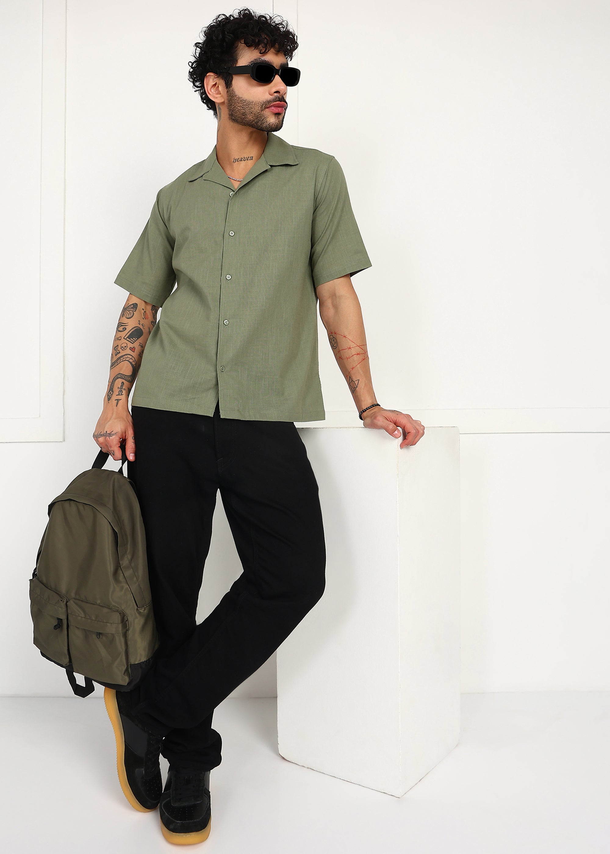 Fabmade Mossline Linen Shirt | Grocsy