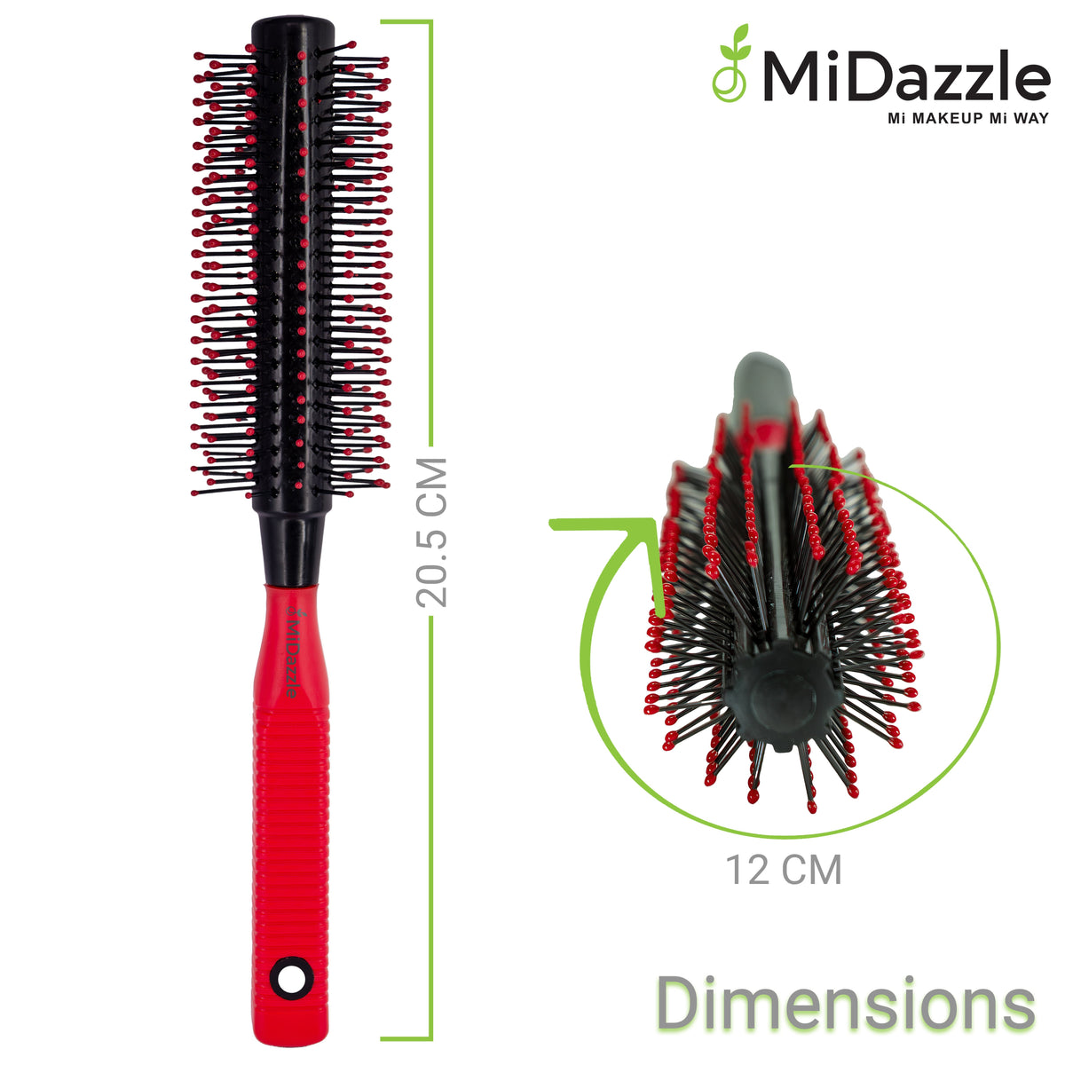 MiDazzle Hair Brush (Red) MIHB0033 | Grocsy