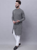 Even Apparels Black Sherwani Kurta With Asymetrical Cut | Grocsy