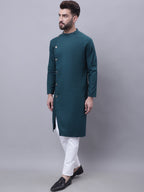 Even Apparels Green Sherwani Kurta With Asymetrical Cut | Grocsy