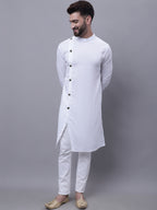 Even Apparels White Sherwani Kurta With Asymetrical Cut | Grocsy