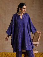 trueBrowns Spectrum Blue Gold Cotton Oversized Round Co-Ord Set | Grocsy