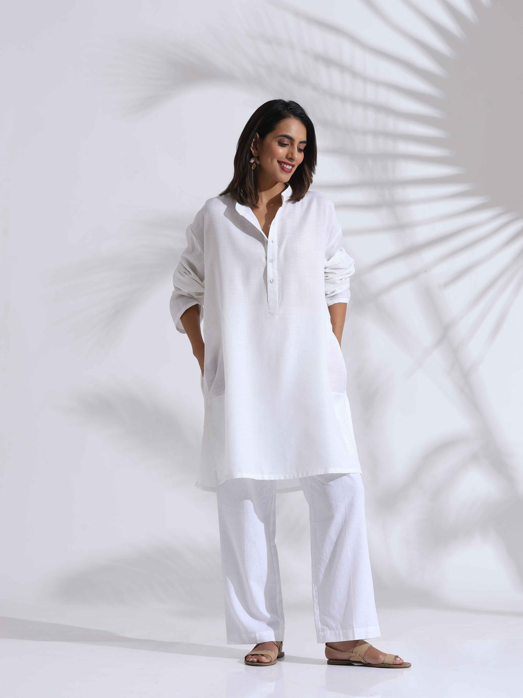 trueBrowns White Unisex Freesize Kurta | Grocsy