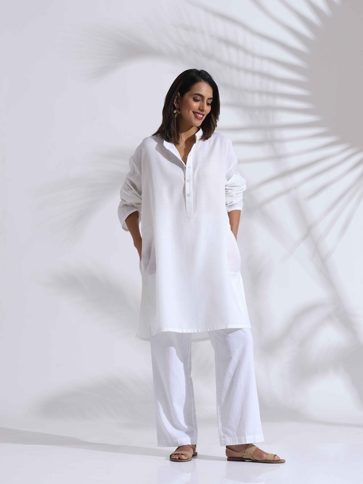 trueBrowns White Unisex Freesize Kurta | Grocsy