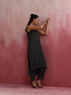 trueBrowns Dark Olive Green Cotton Dobby Kurta Set | Grocsy