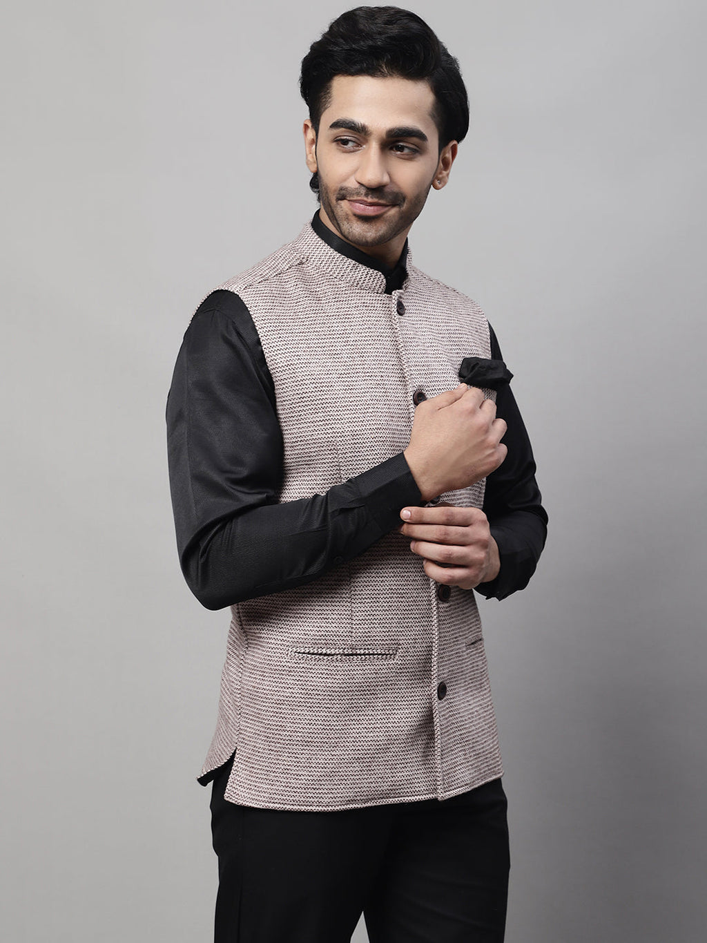 Even Apparels Men's Cream Pure Wool Nehru Jacket | Grocsy