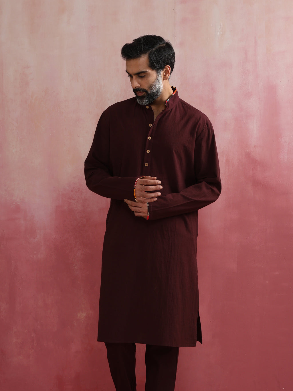 trueBrowns Men's Cola Mandarin Collar Kurta | Grocsy