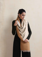 trueBrowns Brown Reversible Solid Woollen Stole | Grocsy