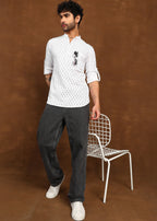 Fabmade Ivory Glyph Kurta Shirt | Grocsy
