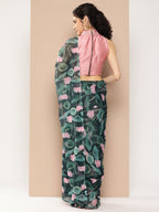 Ahalyaa Floral Poly Chiffon Saree | Grocsy