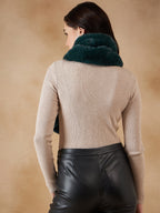 InWeave Women's Dark Teal Faux Fur Neck Warmer | Grocsy
