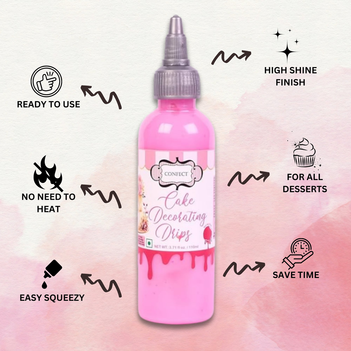 Confect Hot Hot Pink | Edible Drips | Grocsy