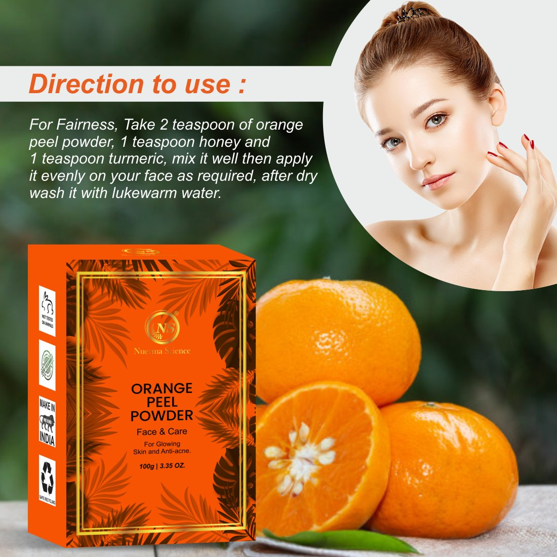 Nuerma Science Orange Peel Powder For Glowing Skin & Anti Acne | Grocsy