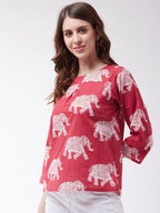 InWeave Red Elephant Top | Grocsy