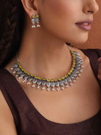 trueBrowns Silver Tone Stone Necklace Set | Grocsy