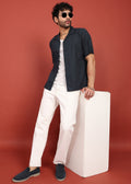 Fabmade Midnight Ease Open-Collar Shirt | Grocsy