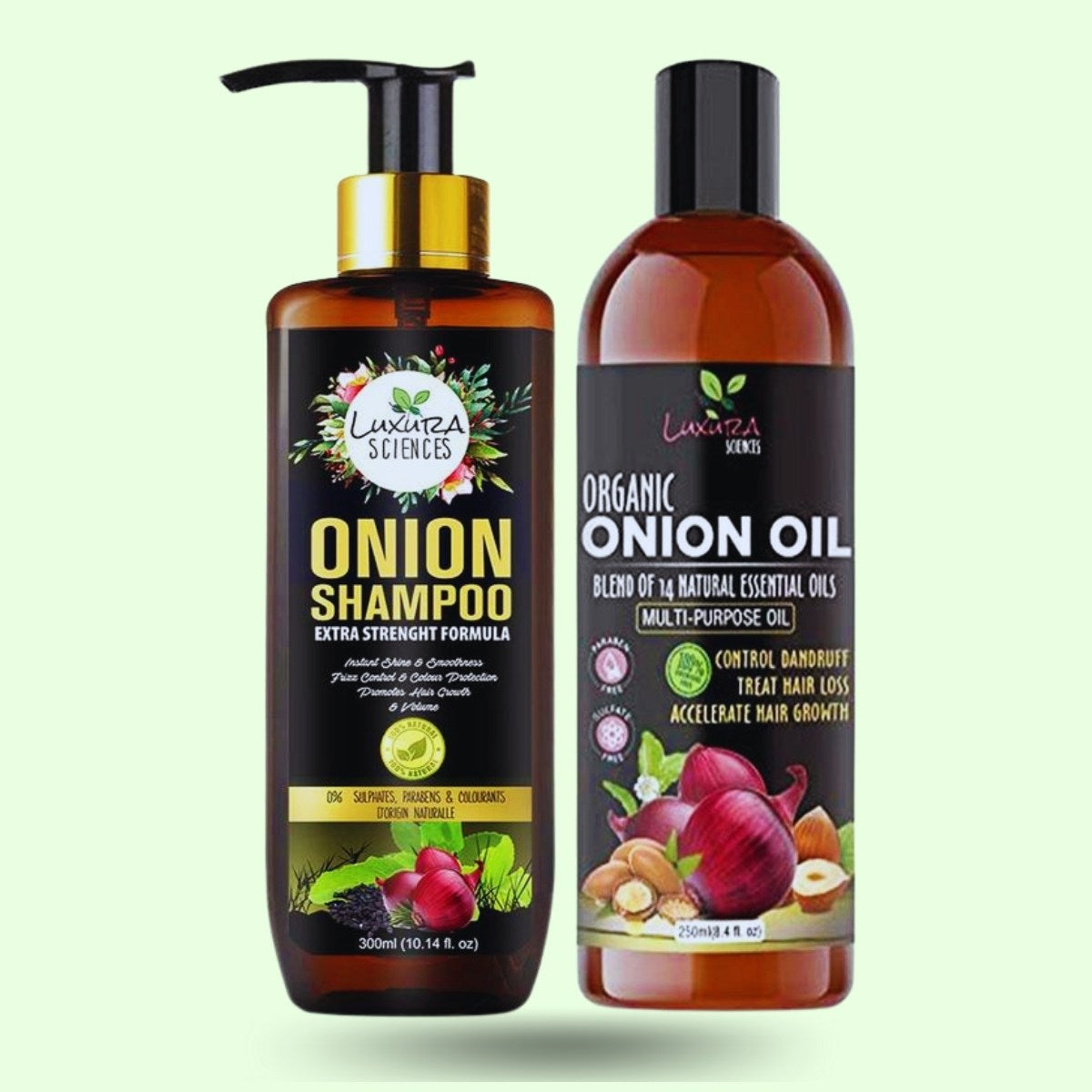 Luxura Sciences Onion Hair Oil for hair growth & Onion Shampoo | Grocsy